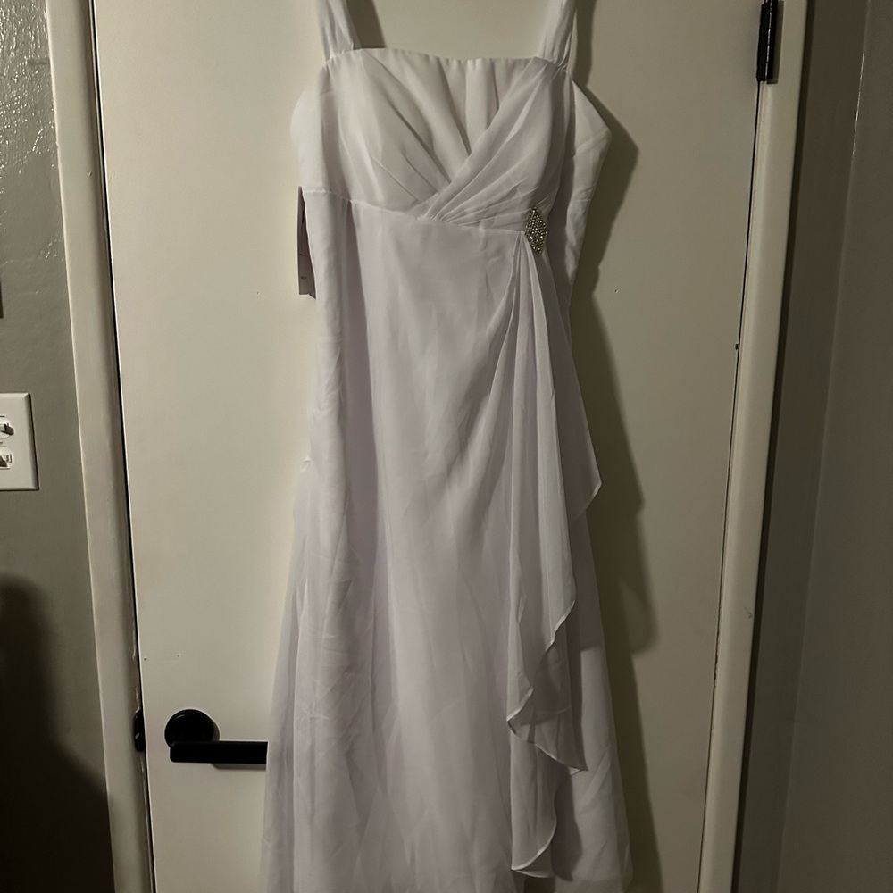 Elegant White Midi Dress, Bridal